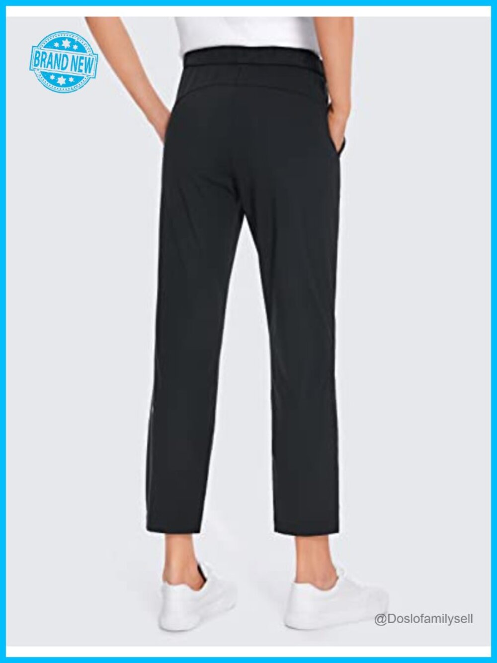 CRZ YOGA 4-Way Stretch Cropped Pants 25" High Rise Slim Fit Drawstring - Picture 3 of 6